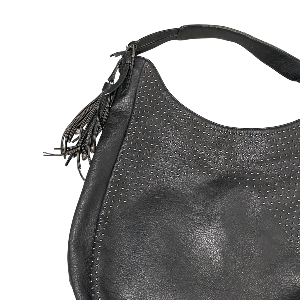Vintage Replay Skull Leather Slouch Bag