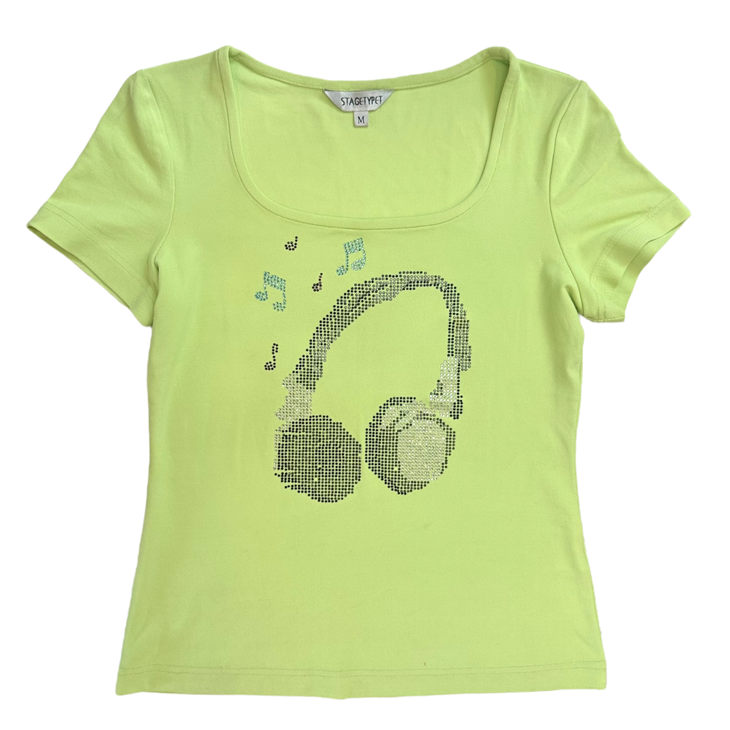 90s Rhinestone Baby Tee (S/M)