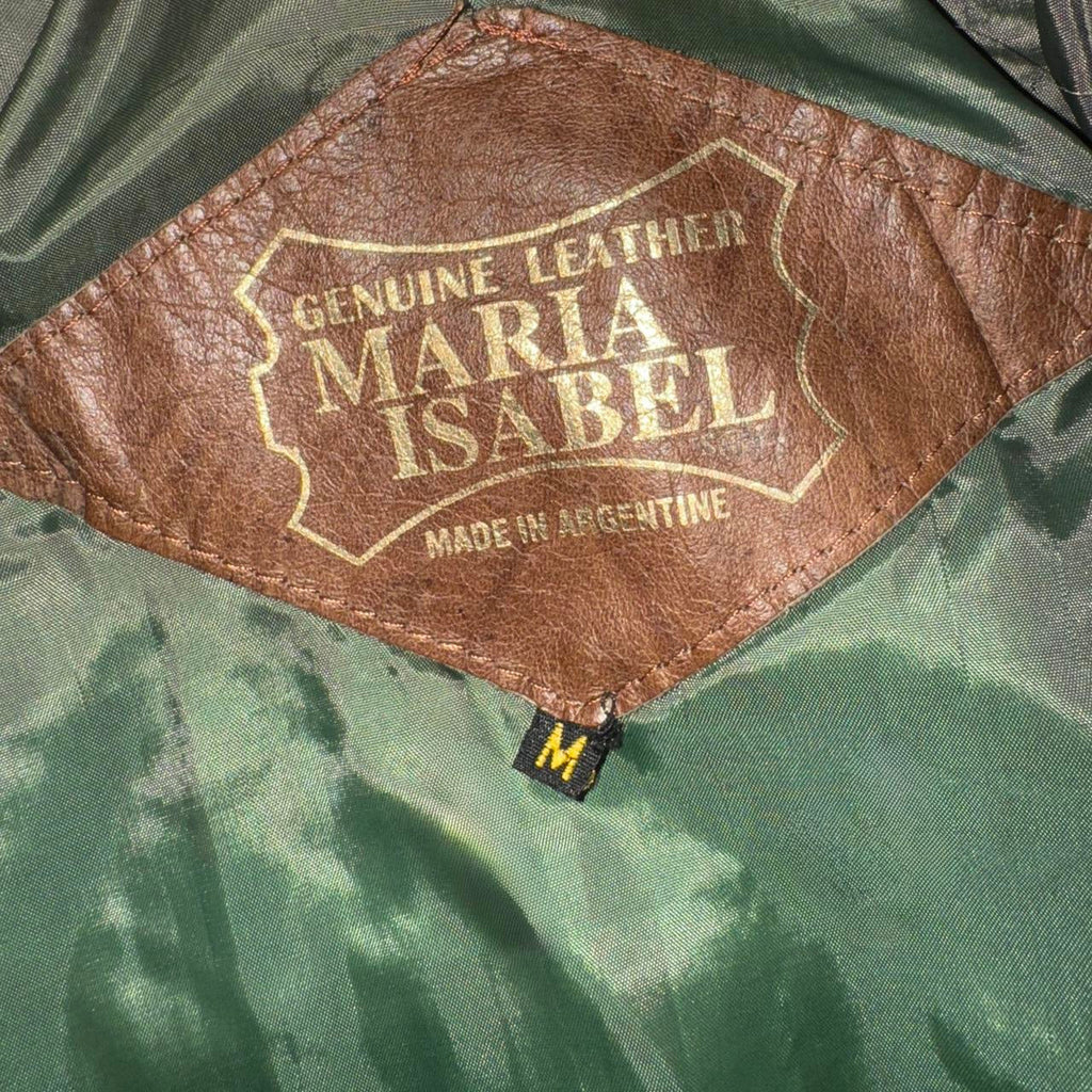 Vintage Tie Front Leather Bomber Jacket (M)