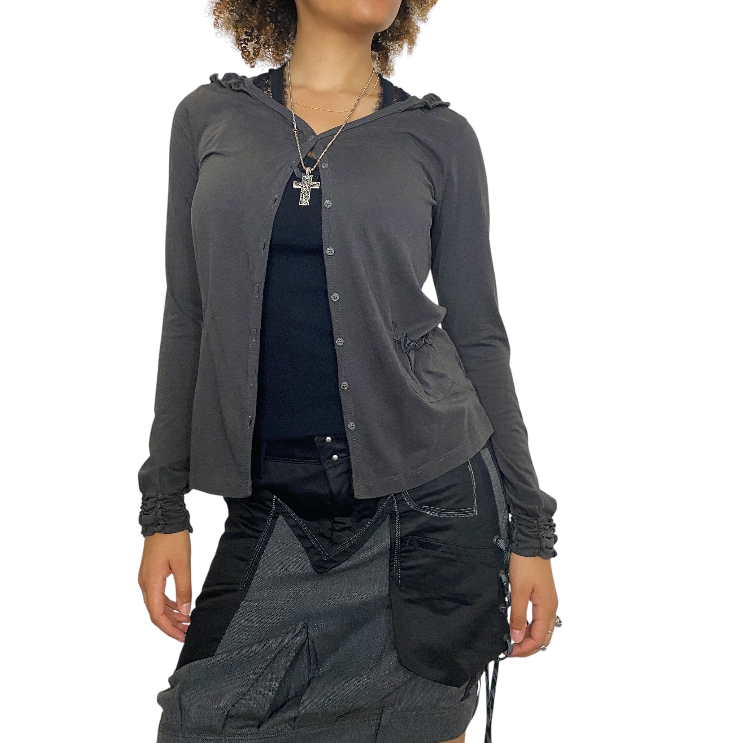 Vintage Cop Copine hooded Cardigan (M)