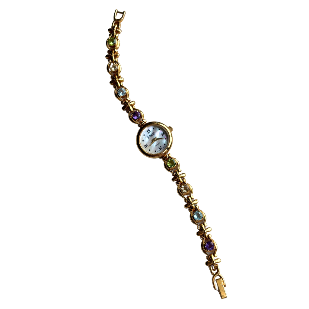 Genuine Gemstone Gold Watch