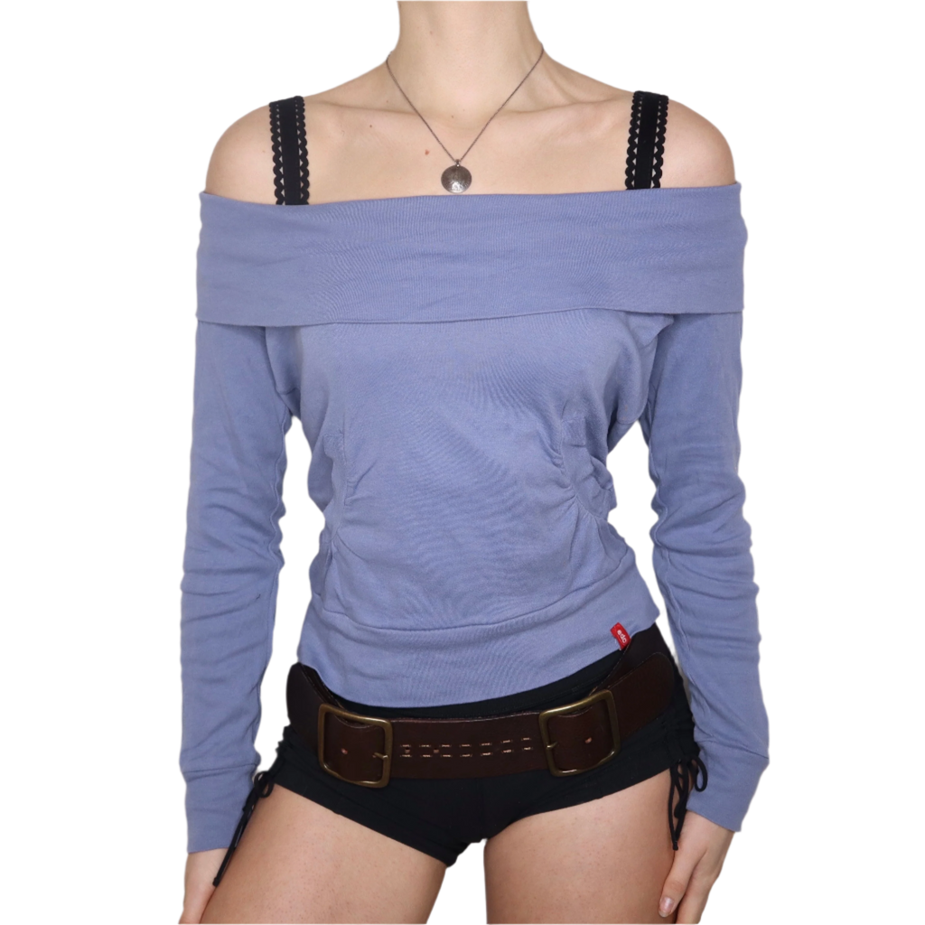 Y2K ESPRIT Periwinkle Off the Shoulder Top (M)