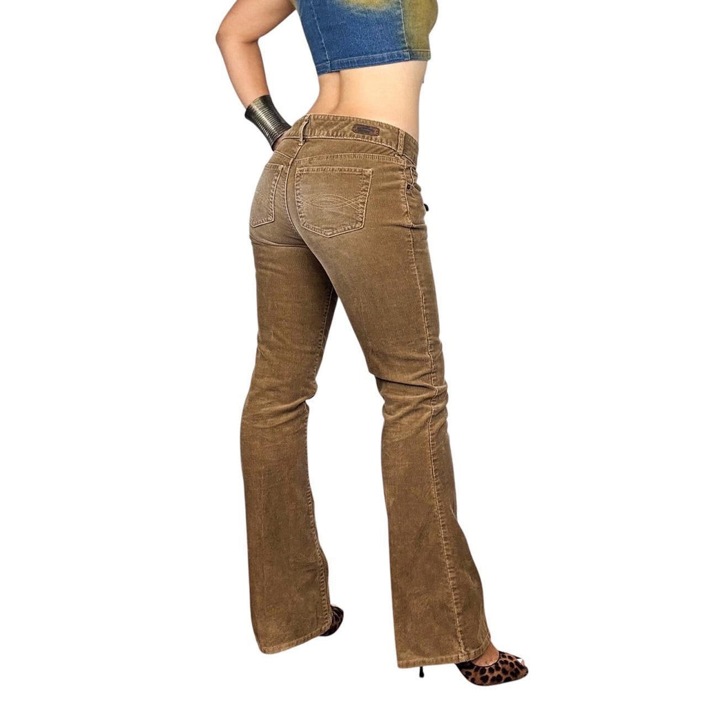 Y2K Brown Corduroy Flares (M)