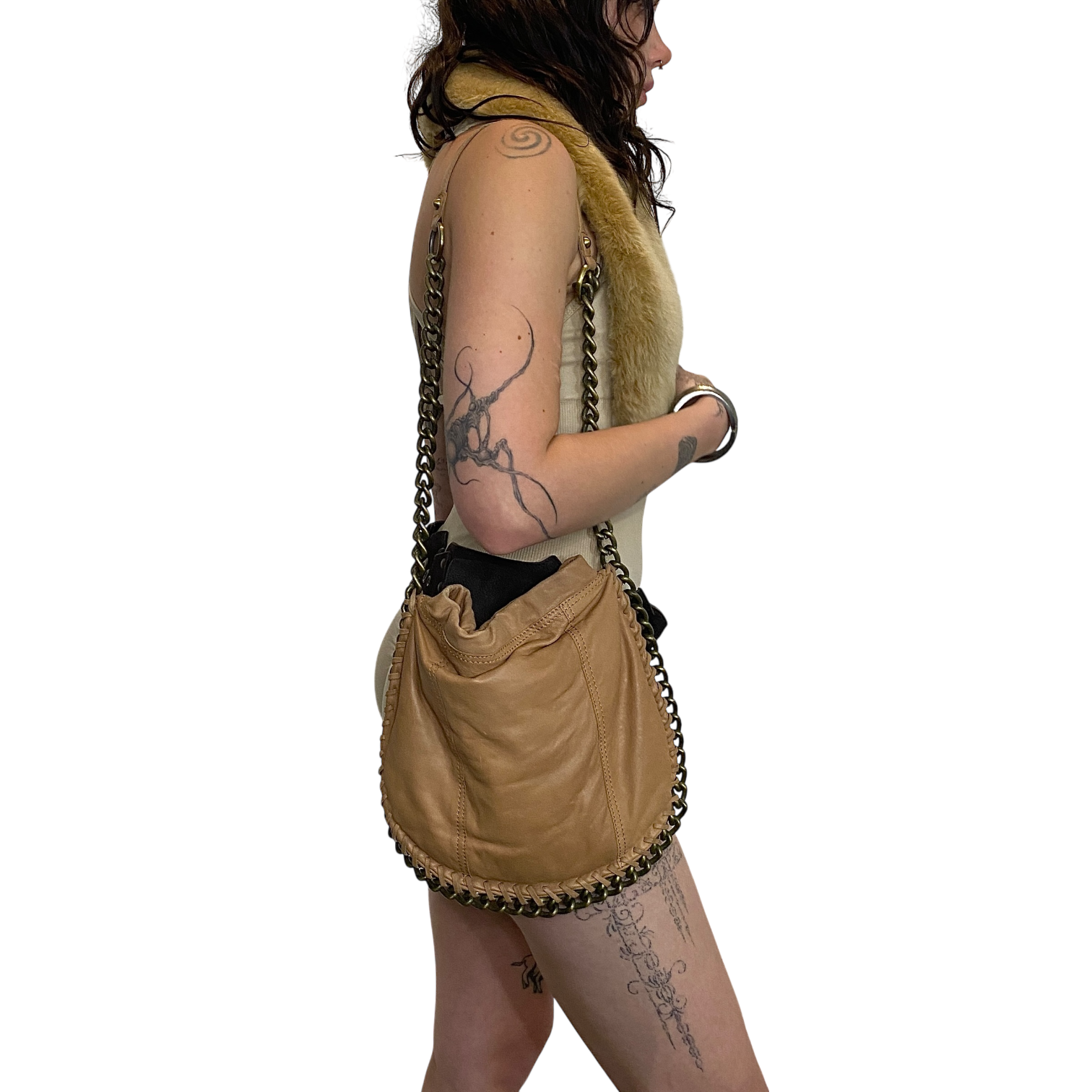 Vintage Real Leather Chain Bag