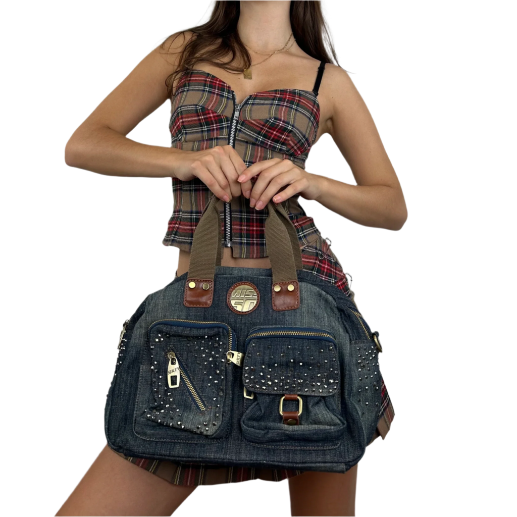 Miss Sixty Denim Studded Bag