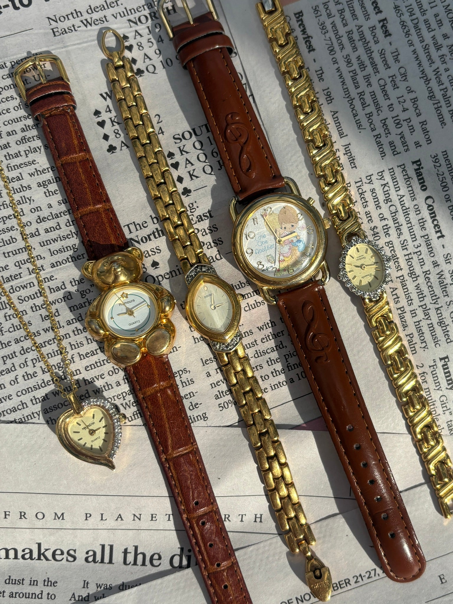 80s Gold Diamond Seiko Watch