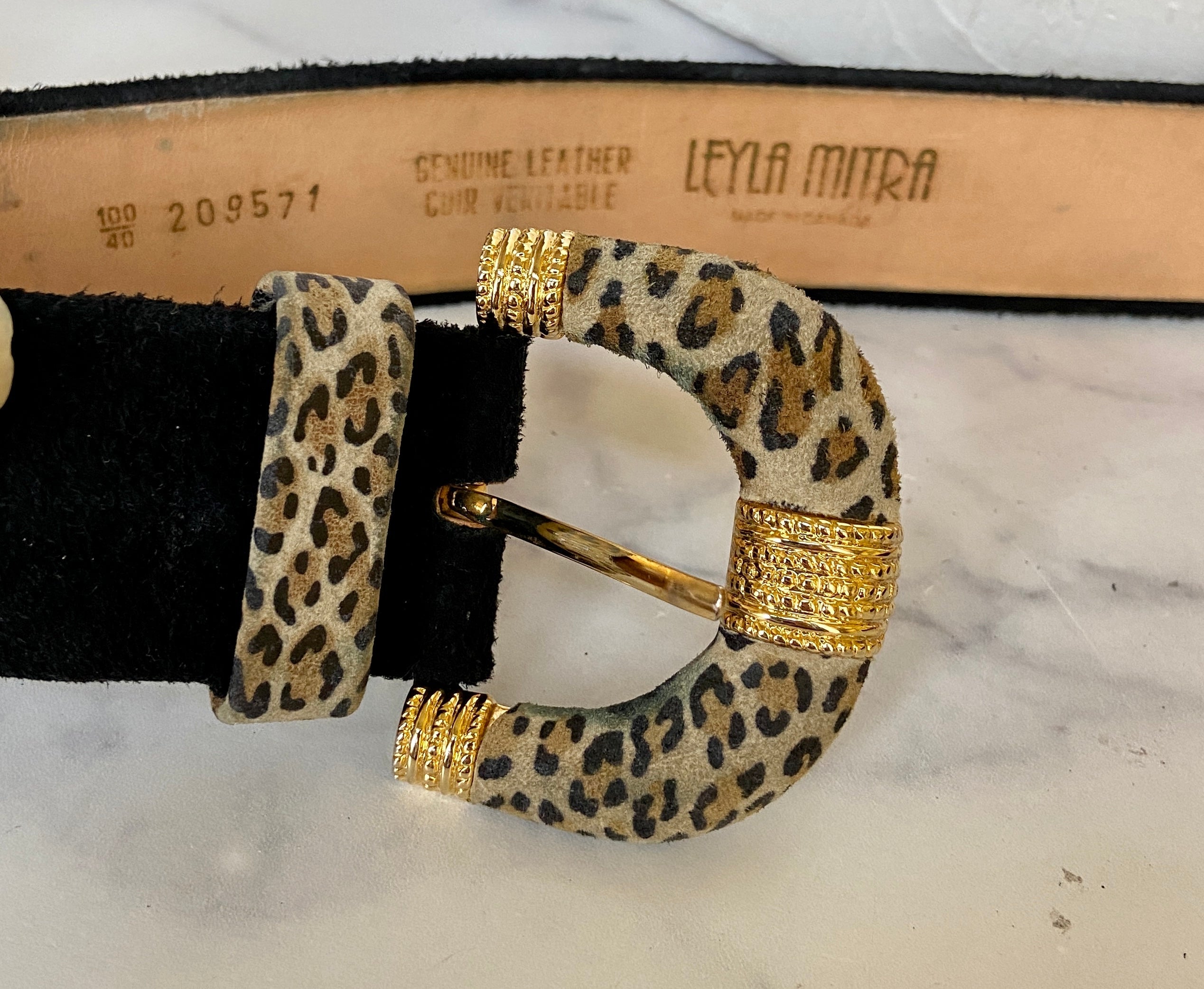 Cheetah print buckle vintage retro 80s 90s belt