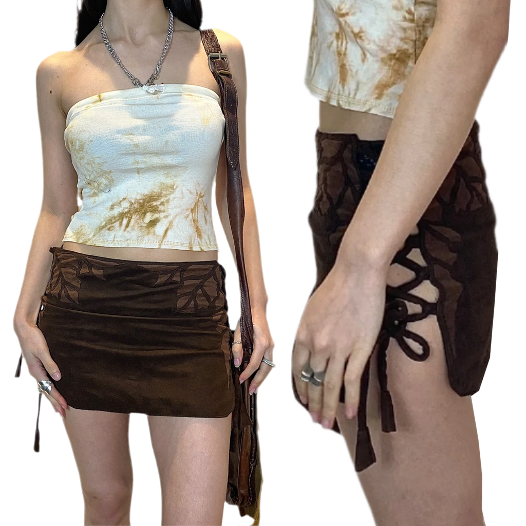 Vintage Rave Festival Mini Skirt (XS)