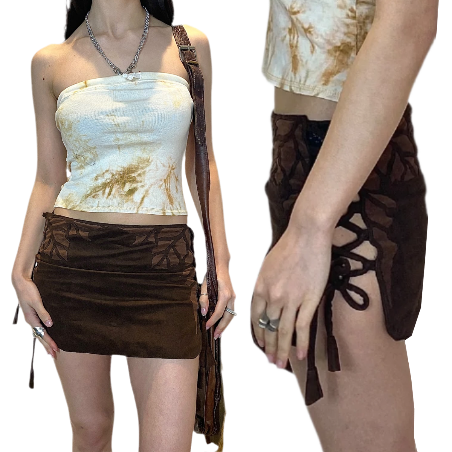 Vintage Rave Festival Mini Skirt (XS)