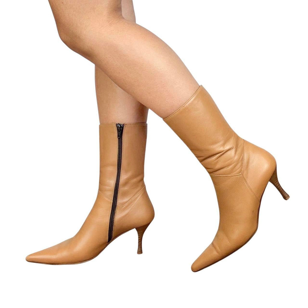 Y2K Italian Leather Stiletto Boots (8)