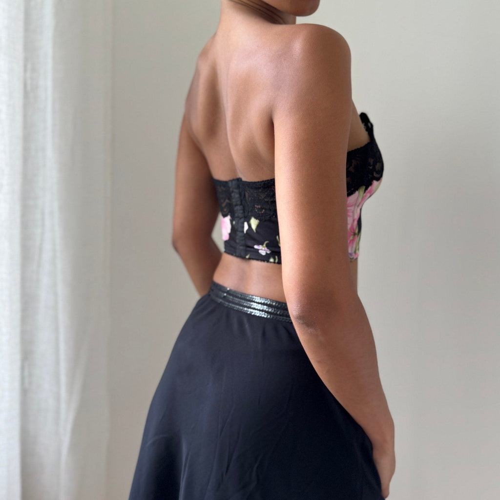 Vintage 90s Italian Floral Bustier (36B)