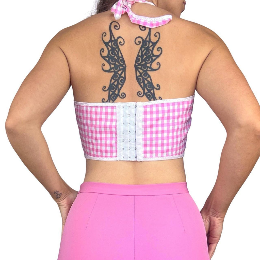 Gingham Milkmaid Crop Top (M)
