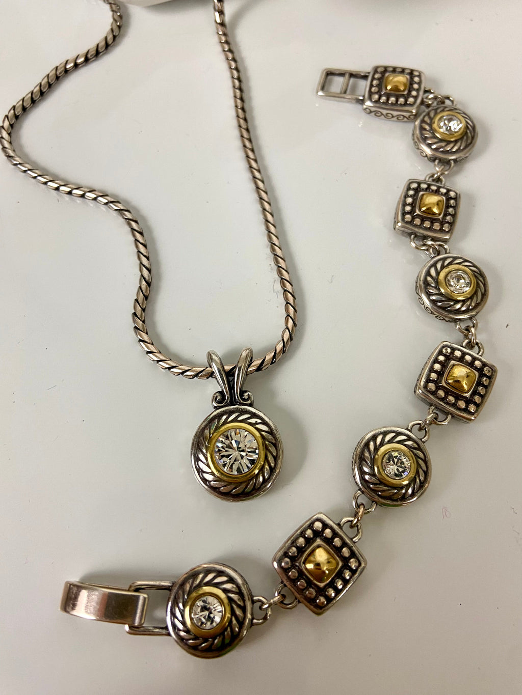 Brighton Silver Reversible Necklace & Bracelet Set