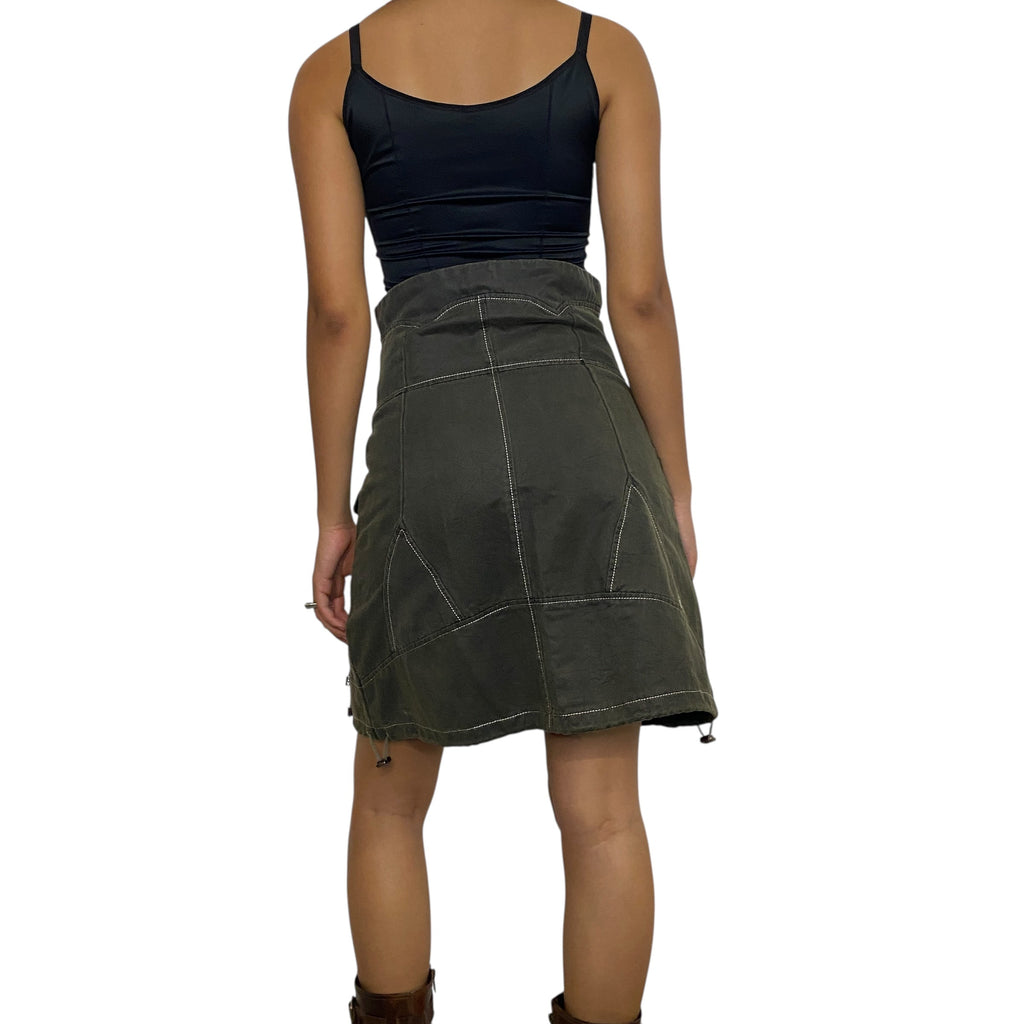 Vintage Parisian Utility Midi Skirt (S/M)