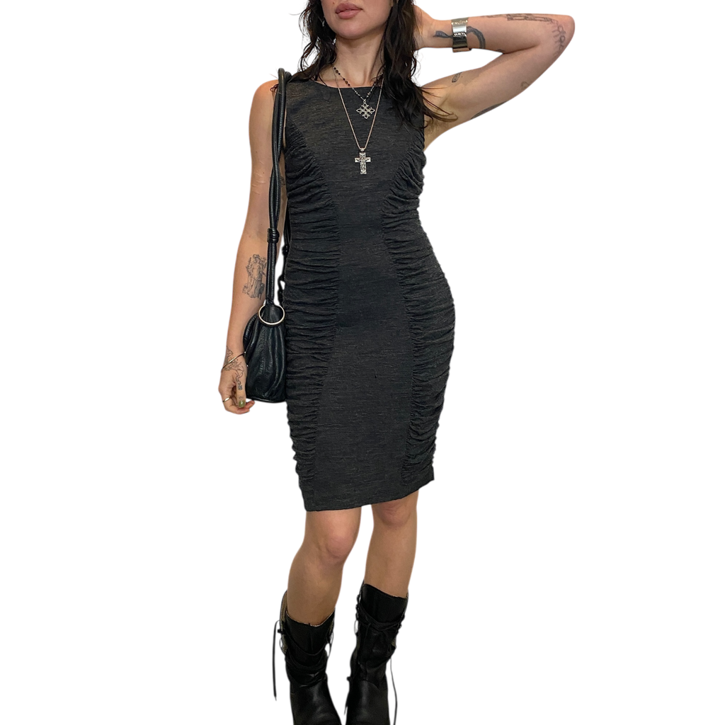 Calvin Klein Jersey Ruched Bodycon Midi Dress (S)