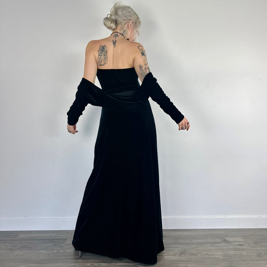 Vintage Velvety Maxi Dress + Bolero Set (M)