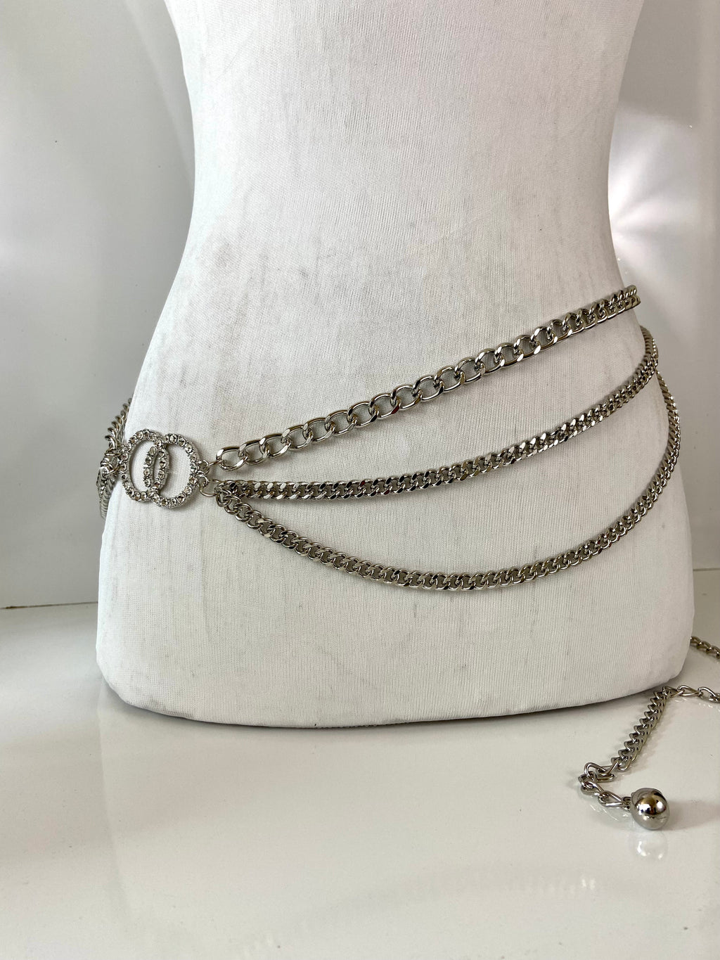 Rhinestone buckle & layered belt