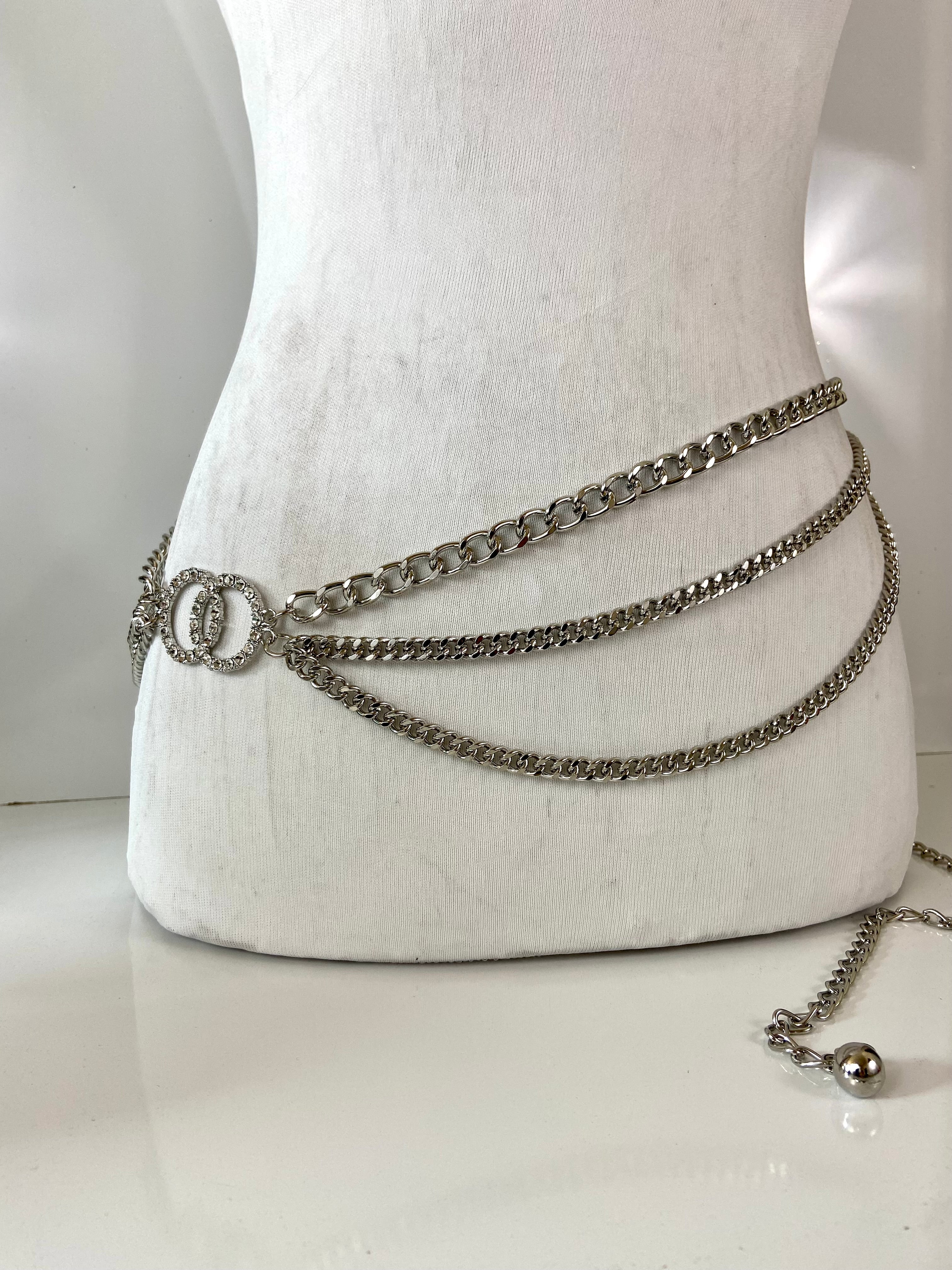 Rhinestone buckle & layered belt