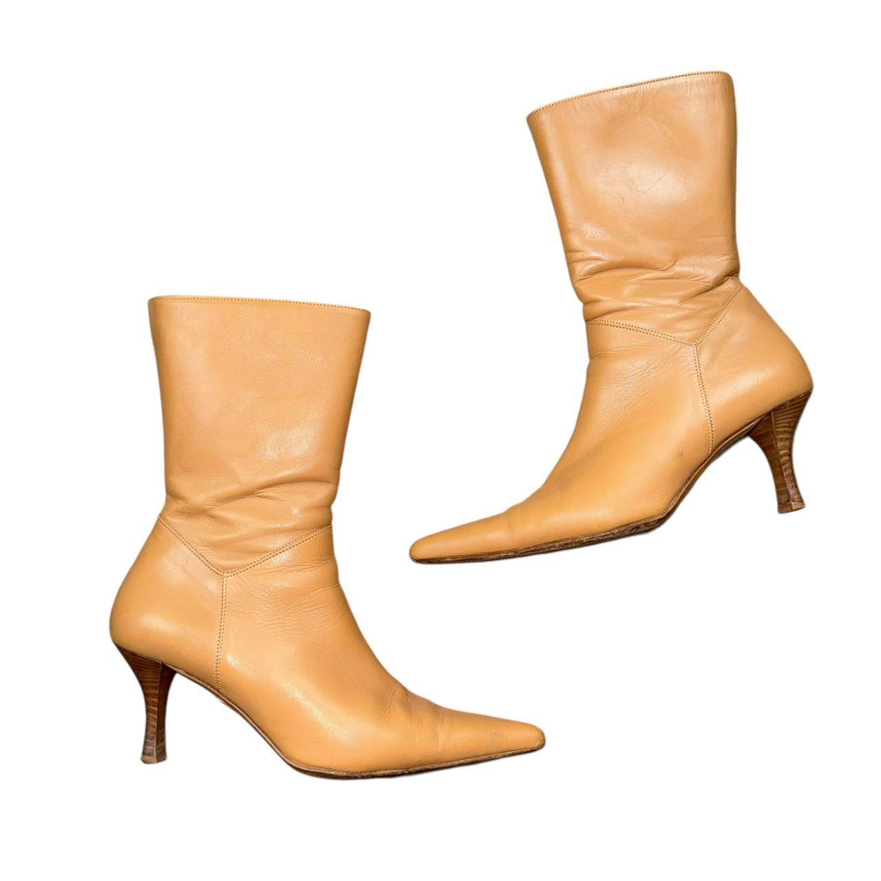 Y2K Italian Leather Stiletto Boots (8)