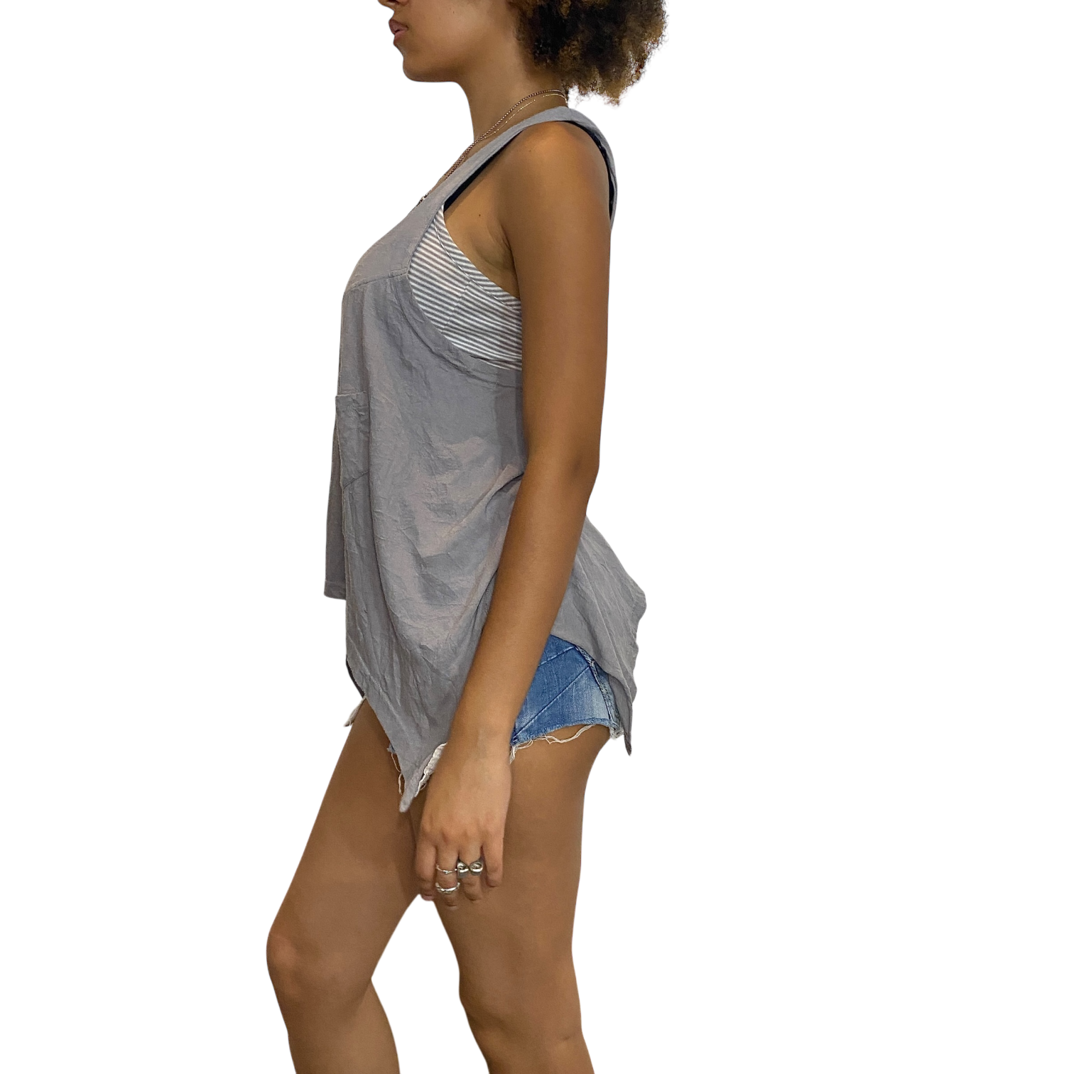 Vintage Indie Sleaze Striped Vest Top (S-M)