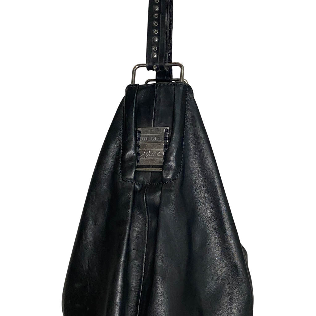Vintage Black Leather Diesel Bag