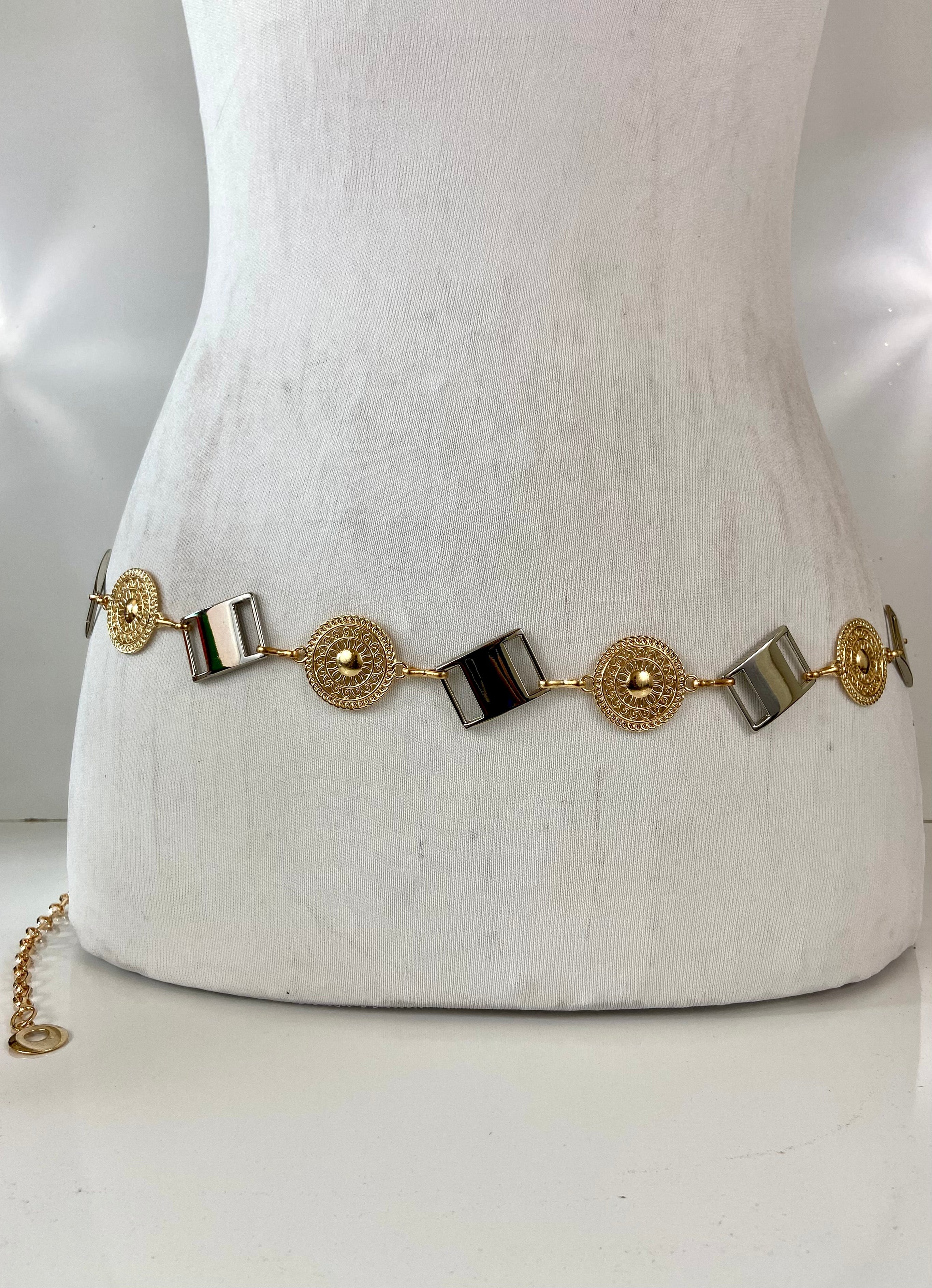 Silver gold tone belt