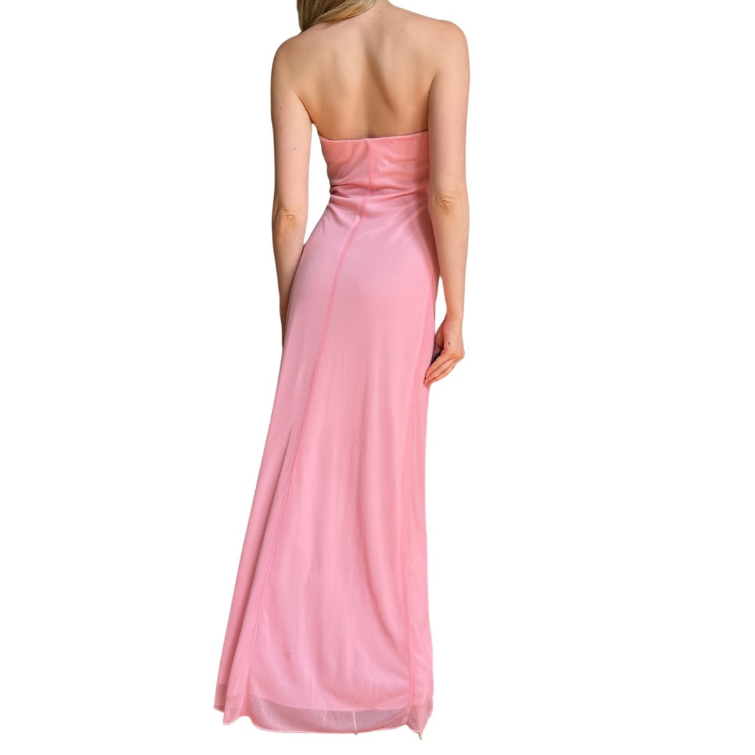 Pink City Triangles Mesh Maxi Dress (S)