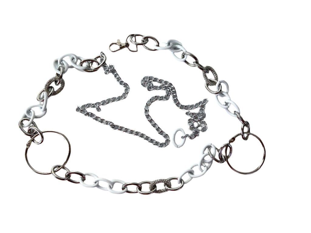 White and Silver Belt