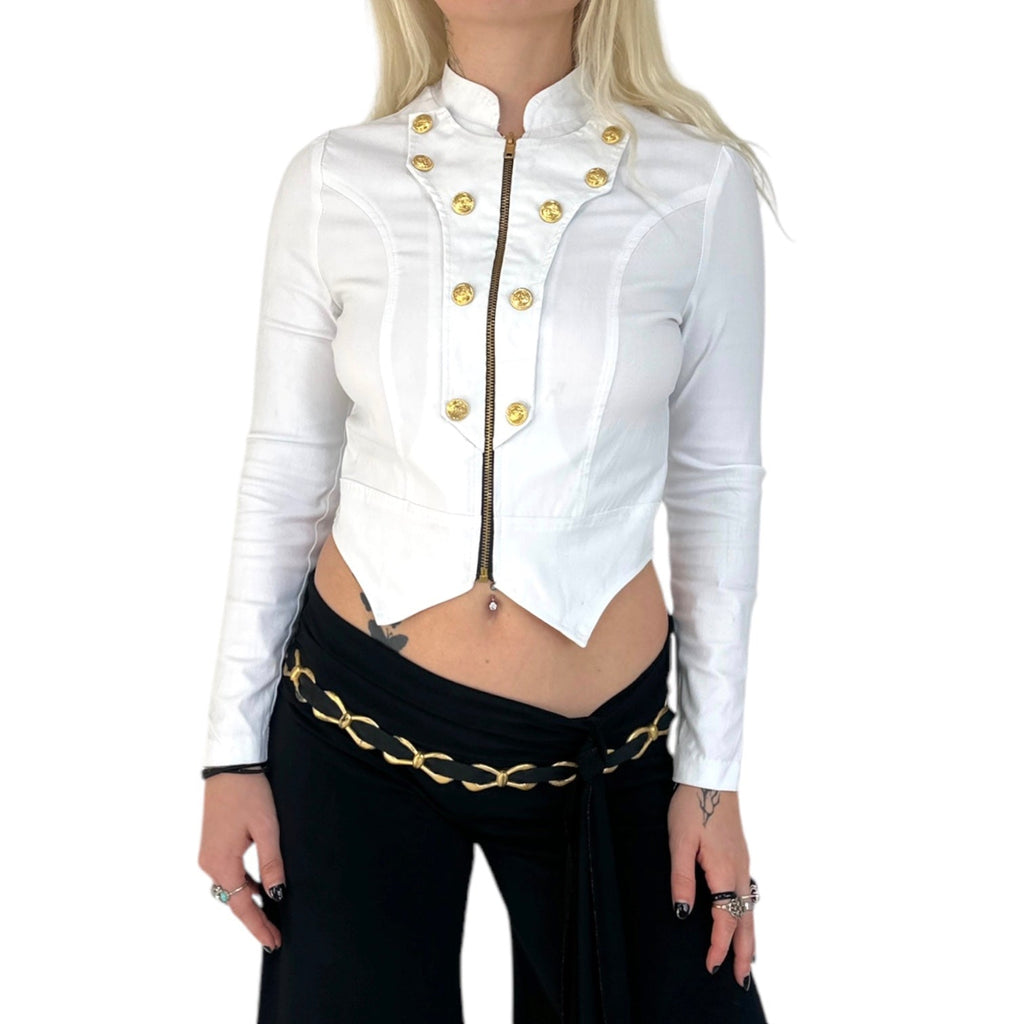 Military Style Zip Up Longsleeve (S)