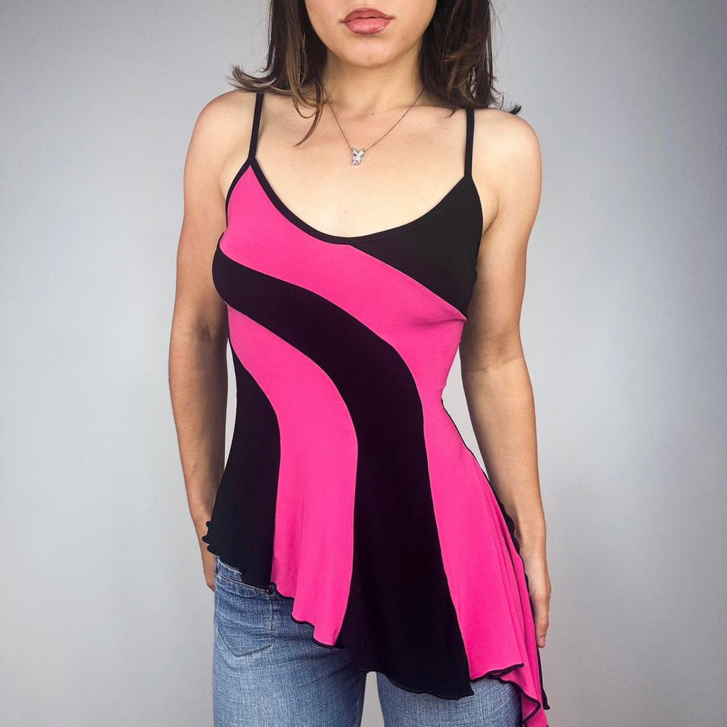 Vintage Asymmetrical Swirl Top (S)