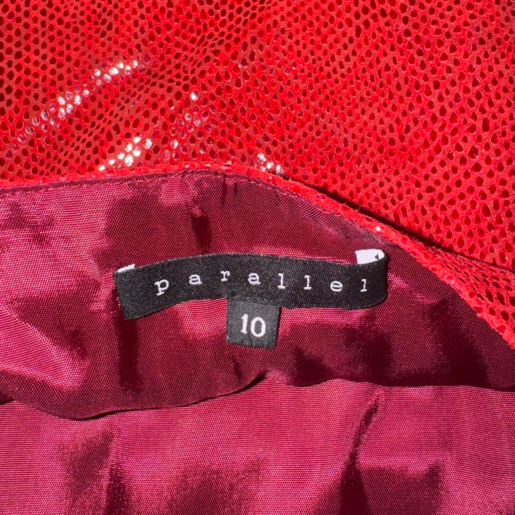 Y2K Snakeskin Leather Halter Top (M)