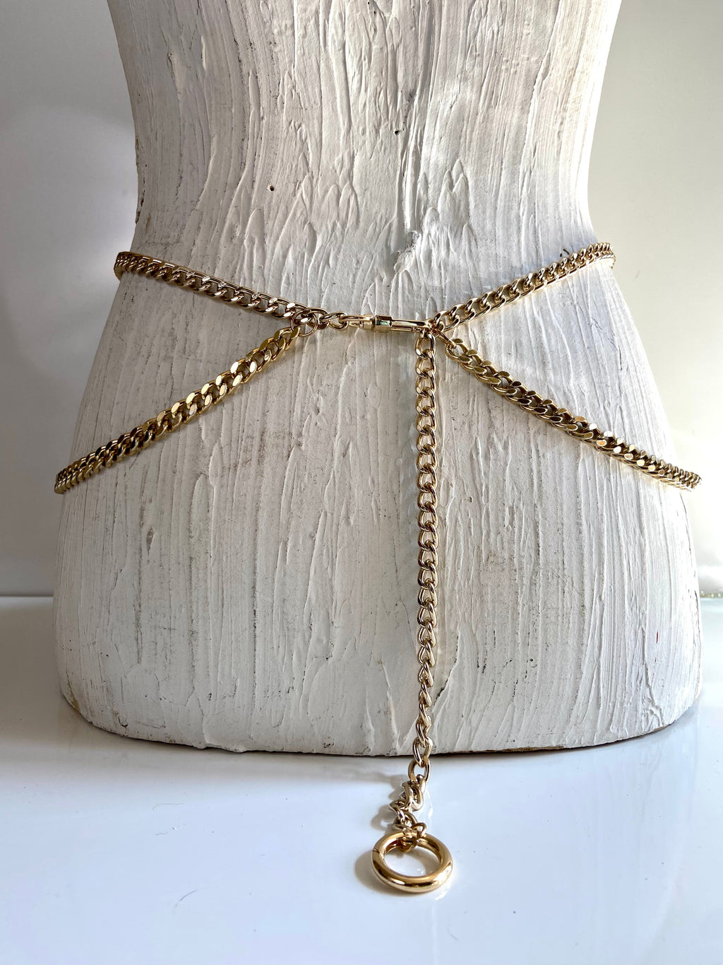 White & Gold chain belt
