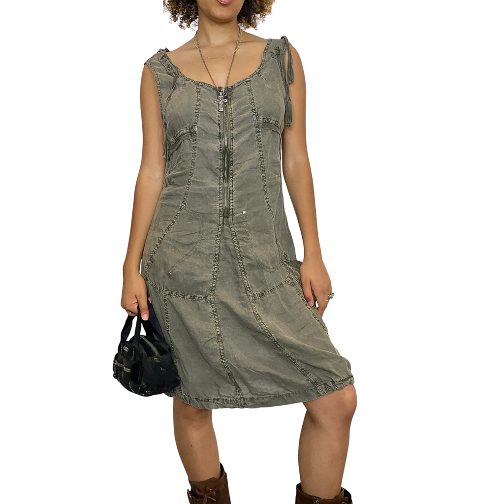 Vintage Utility Cotton summer Dress (M)
