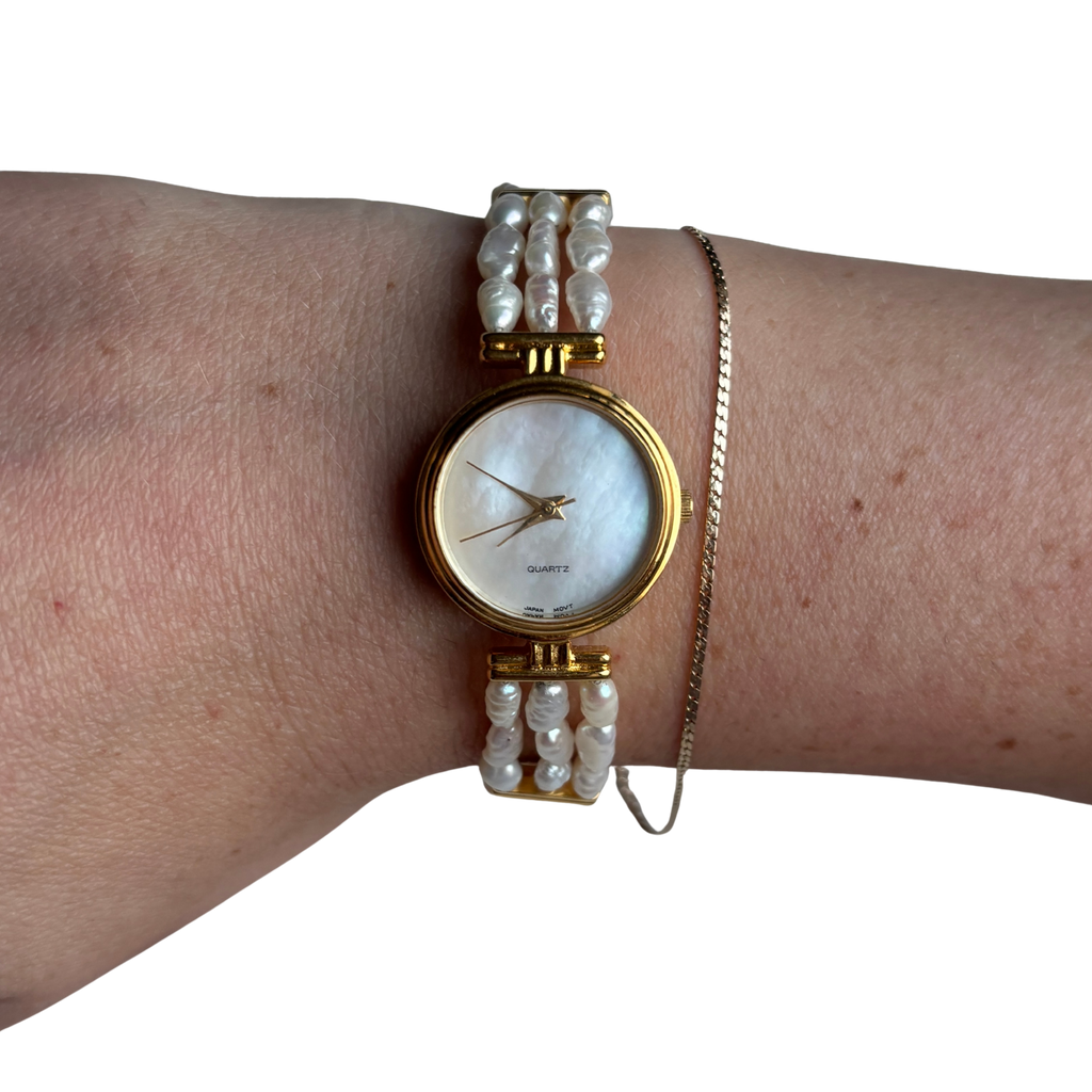Gold Freshwater Pearl Watch