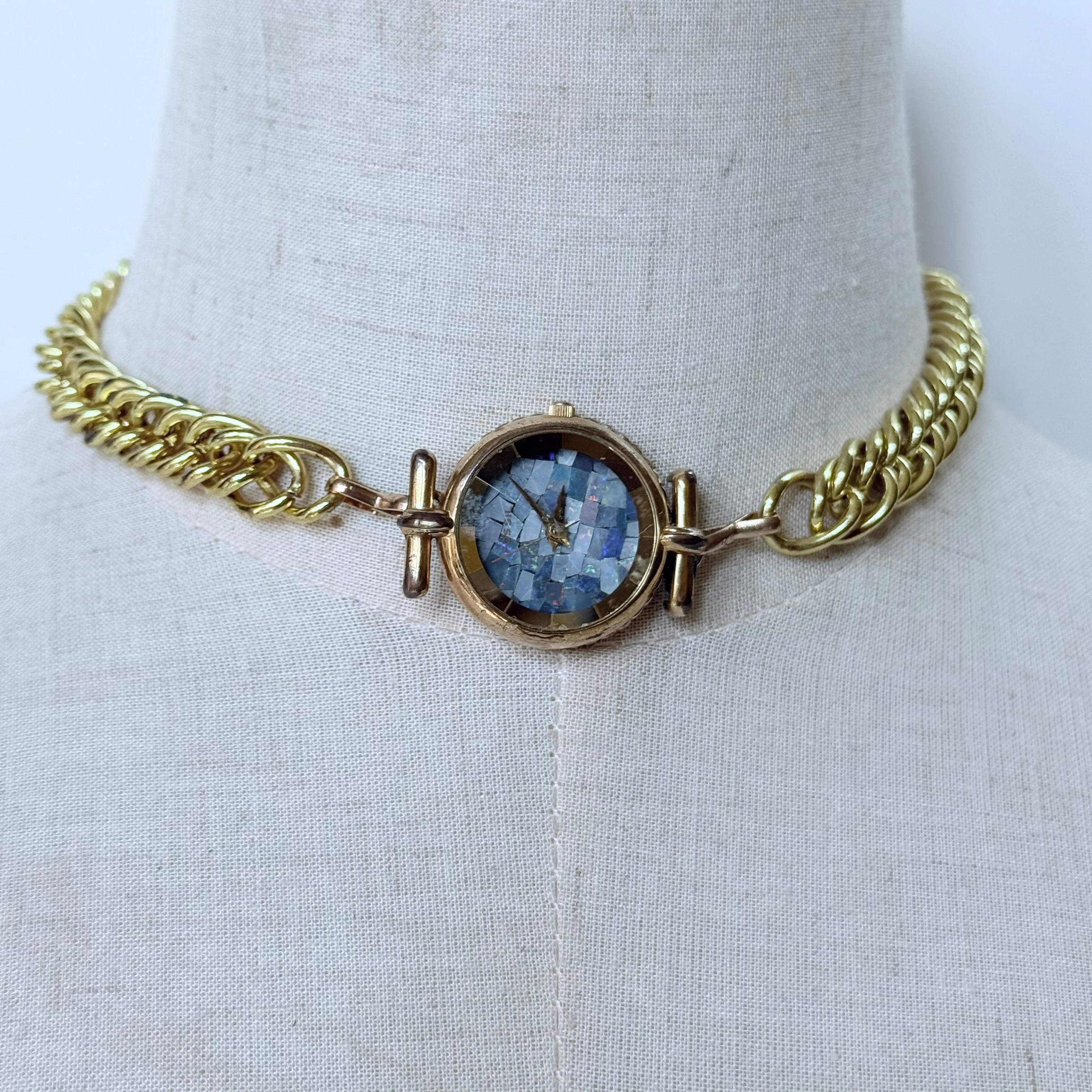 Aquamarine Gold Watch Choker