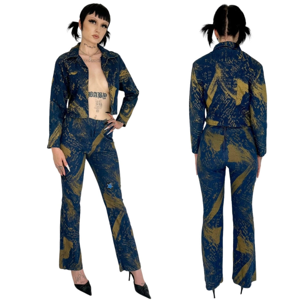 90s Printed Denim Set (S)