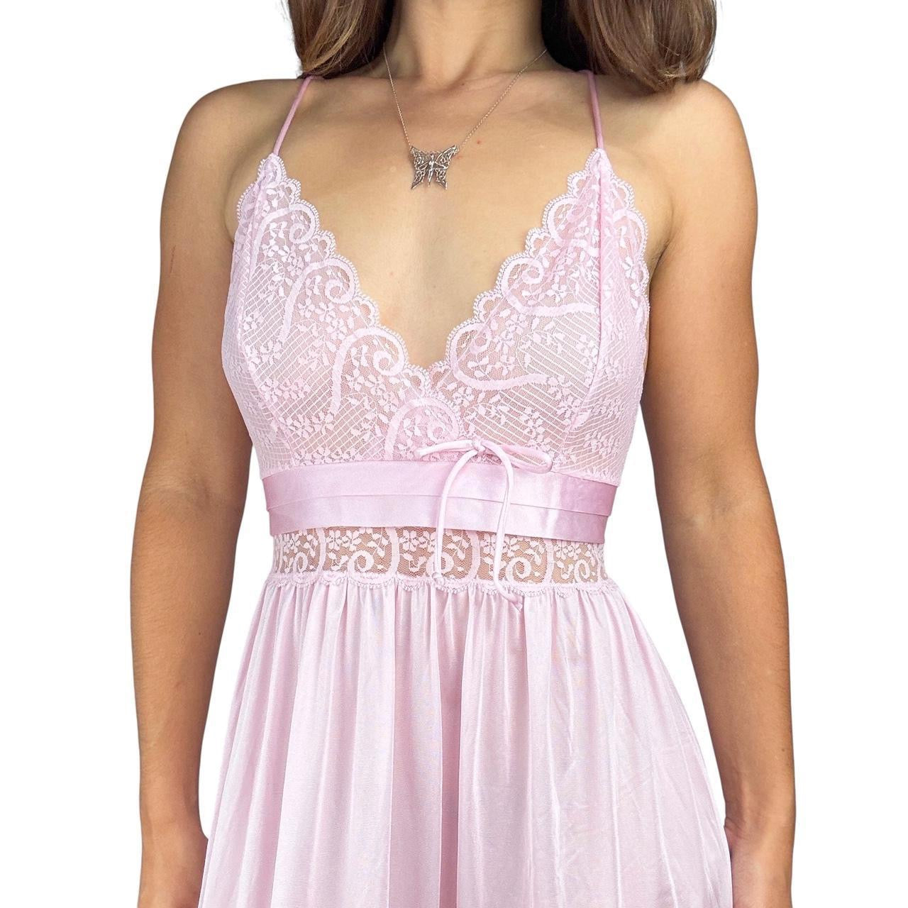 70s Pink Babydoll Nightgown (M)