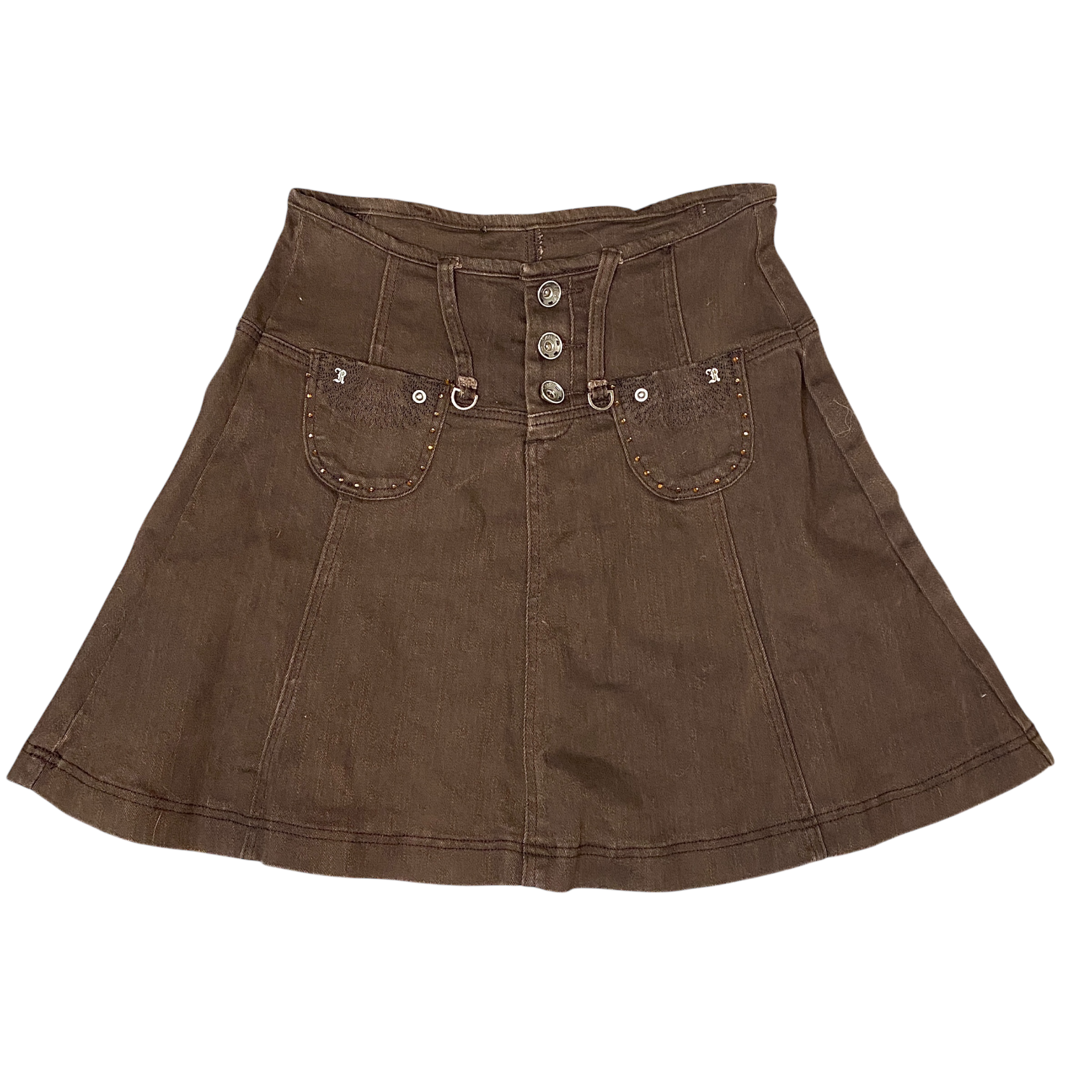 Vintage French Brown Midi Skirt (S/M)