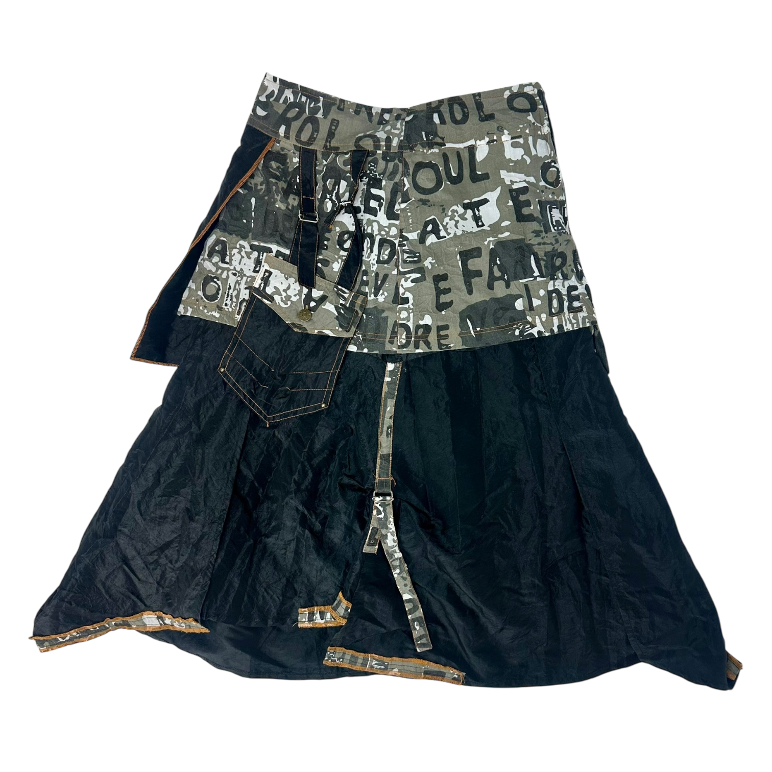 Industrial Asymmetric Midi Skirt (XS)