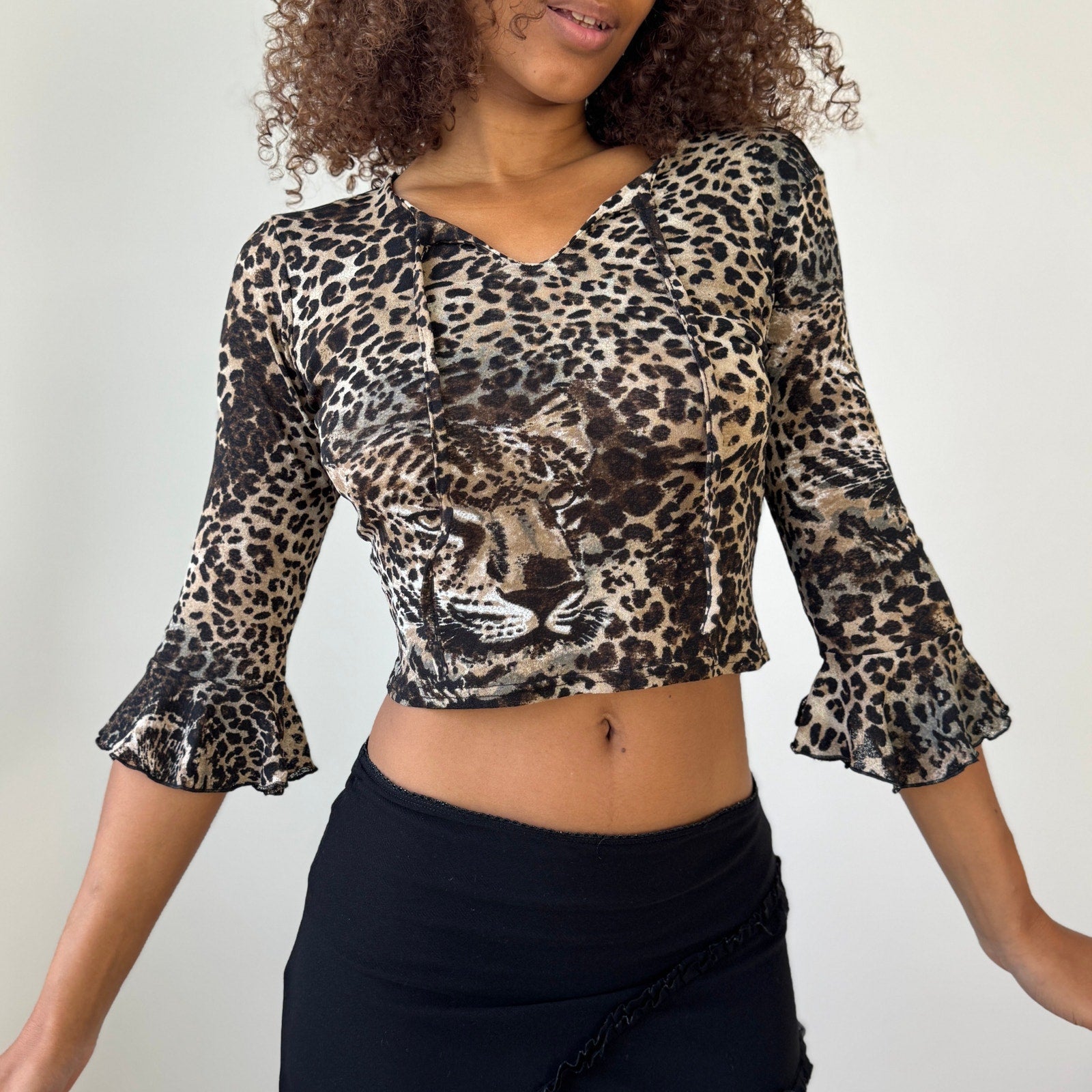 Vintage Mesh Leopard Face Top (XS/S)