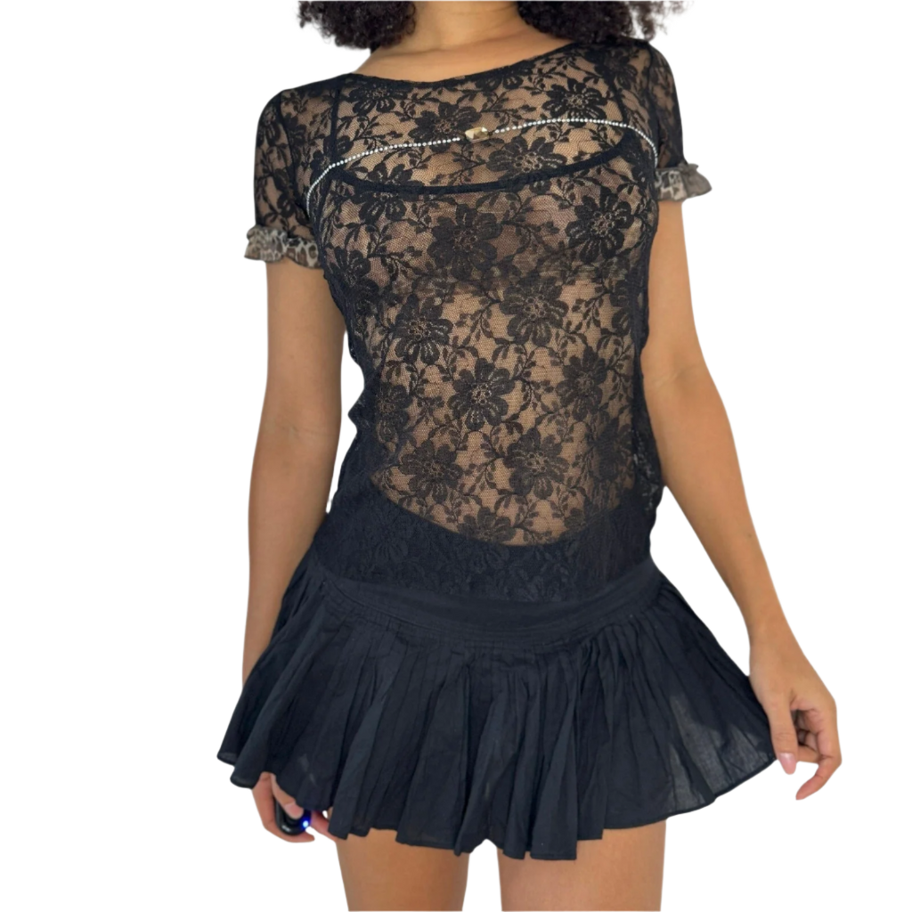 Vintage Embellished Lace Blouse (S/M)