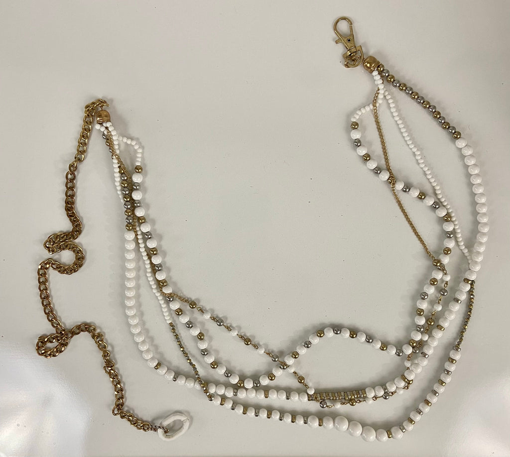 White and Gold Layered Belt