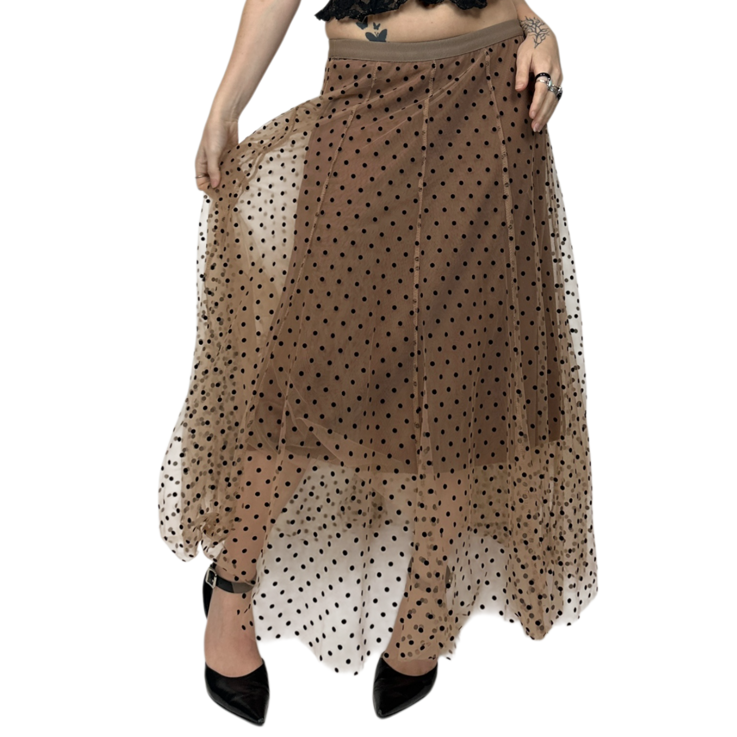 Polka Dot Tulle Maxi Skirt (XS/S)