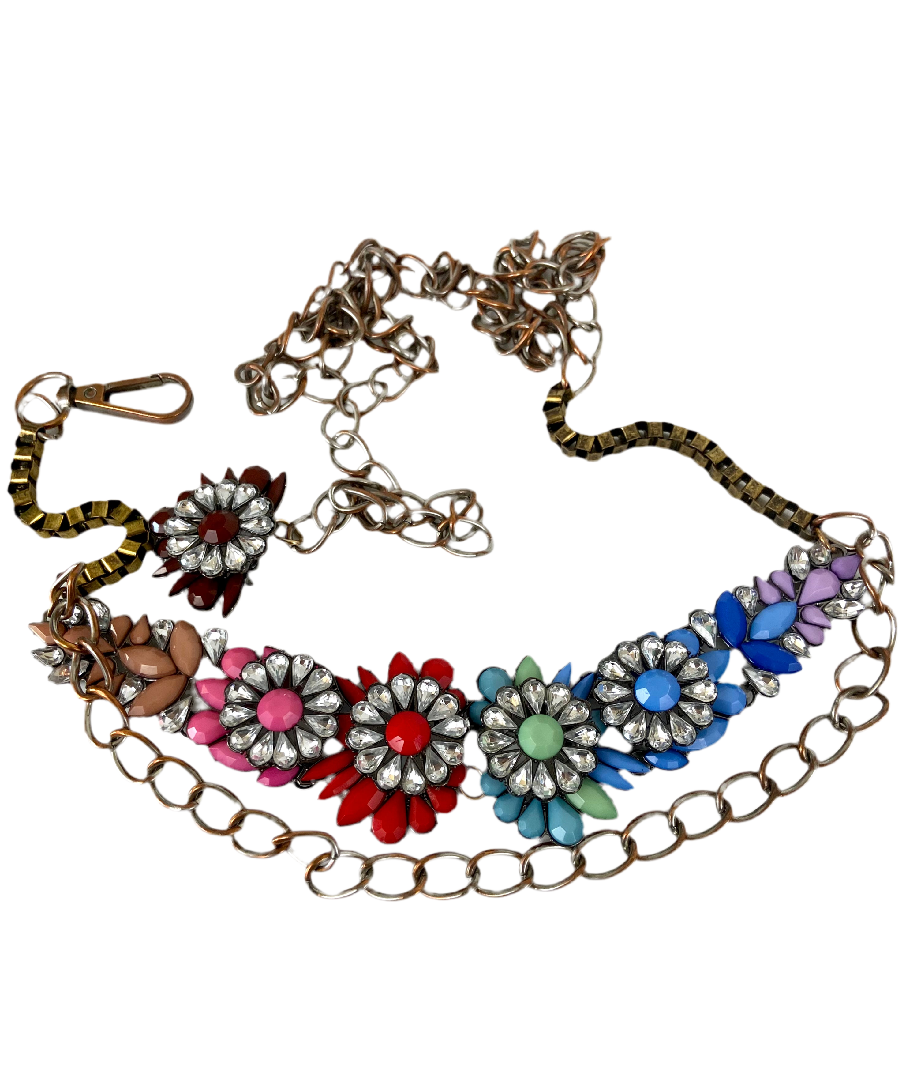 rainbow crystals vintage glamorous bohemian ethnic belt