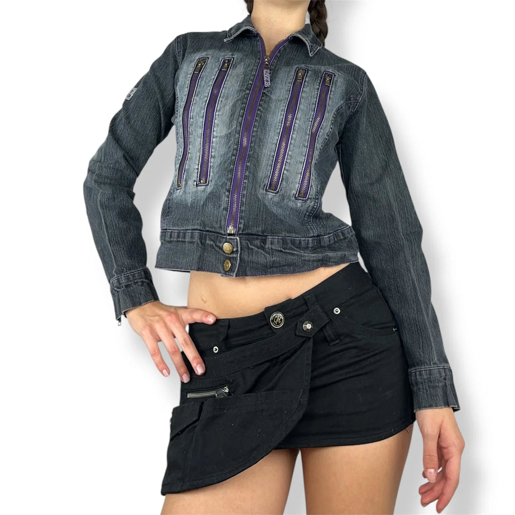 Zip Detail Denim Jacket (S)