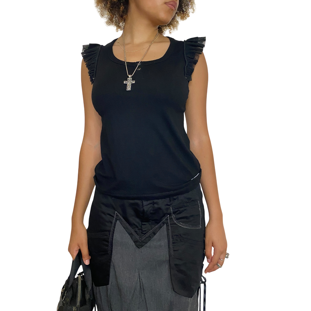 Vintage Cop Copine Black Top (M)