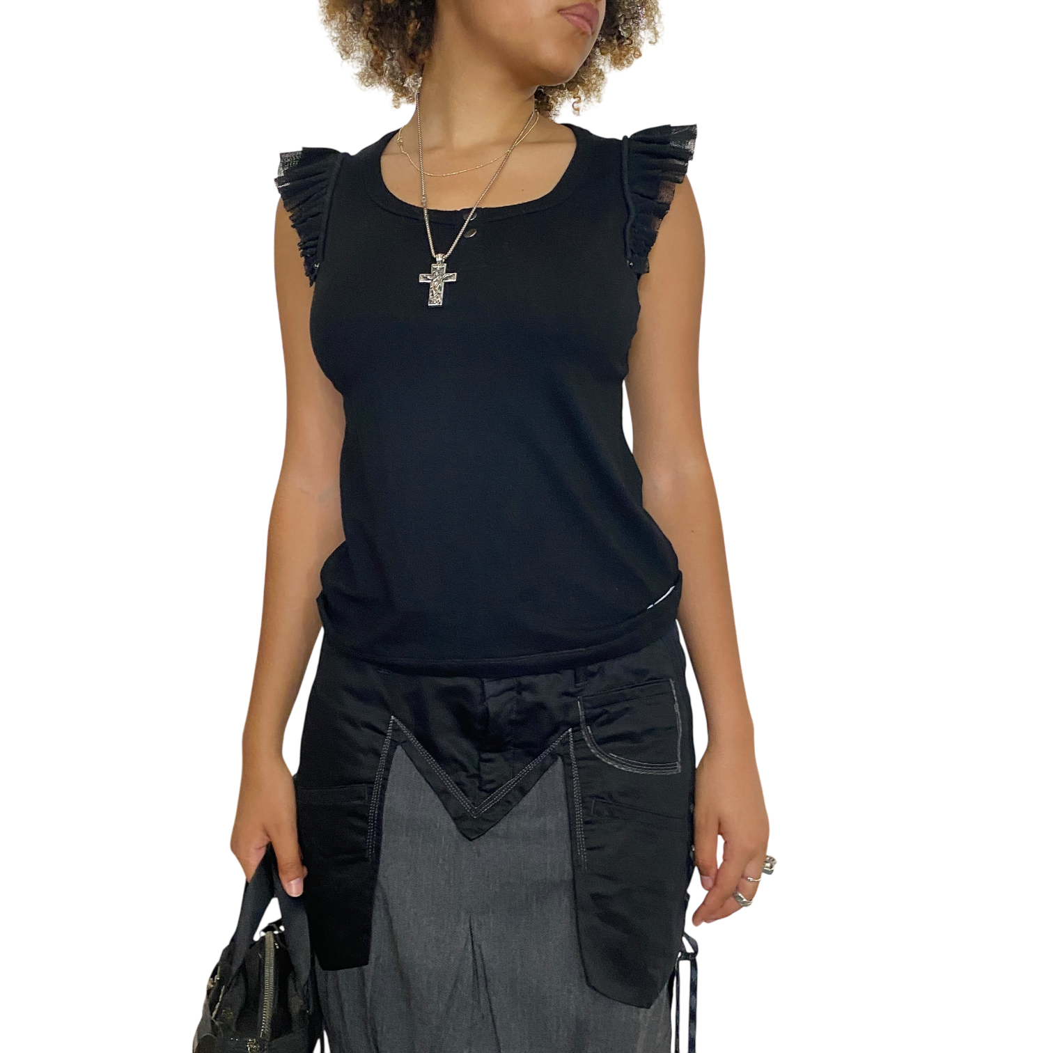 Vintage Cop Copine Black Top (M)