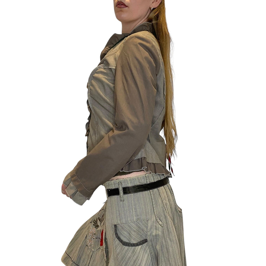 Vintage Parisian Ruffle Button up Blouse (L)