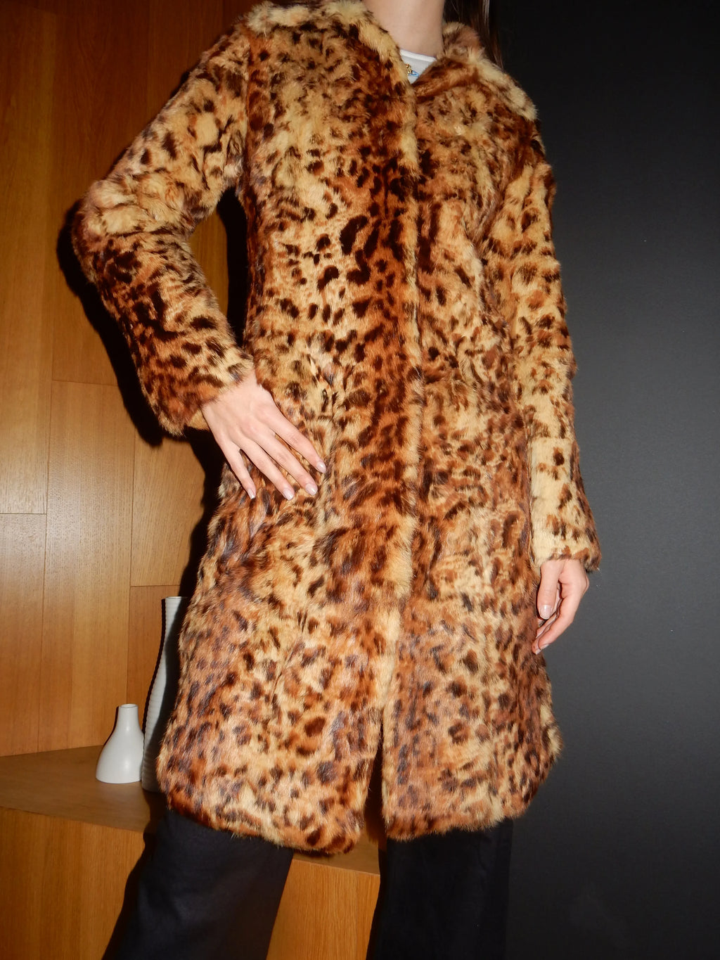 Genuine Fur Leopard Coat (S)