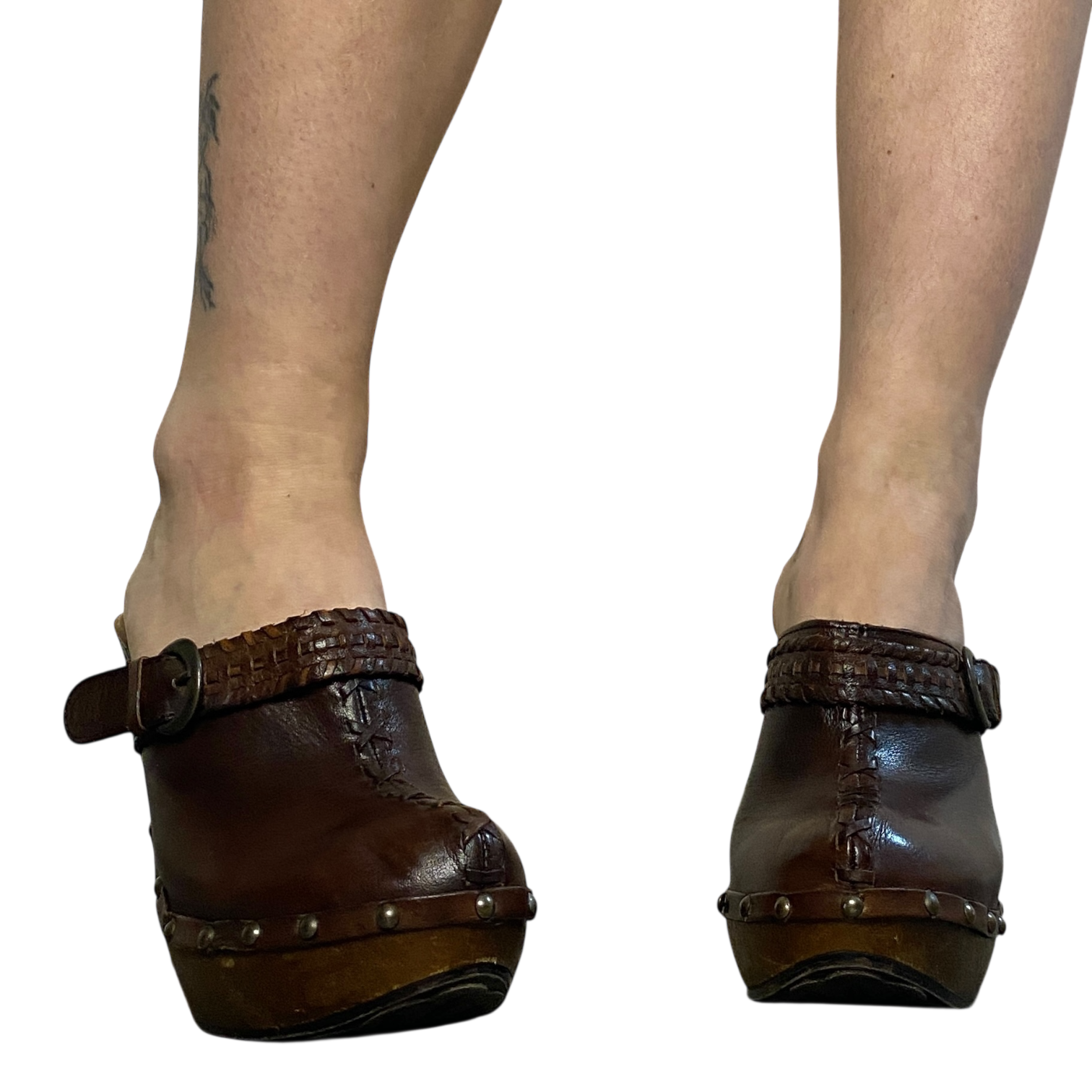 Vintage Leather Buckle Clogs (UK5 EU 38 US 7)